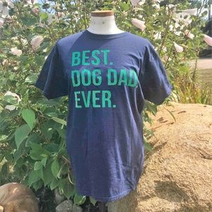 Best Dog Dad Ever Men's Navy Crew Neck T-shirt